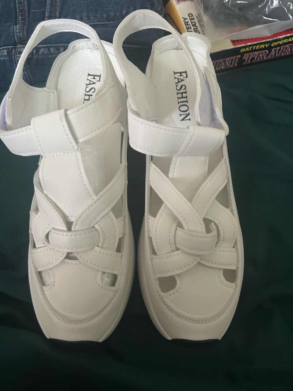 White Women's Closed-Toe Slingback Sandal/Sneaker